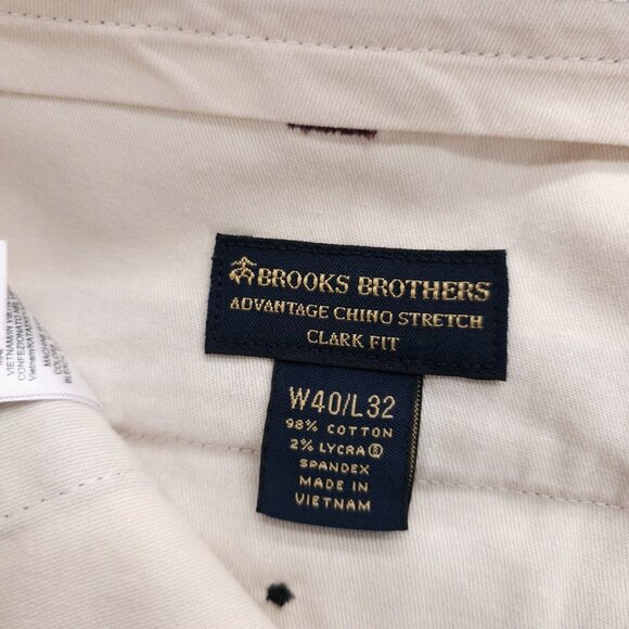NWT BROOKS BROTHERS Clark Fit Advantage Chino Pants Burgundy Red Stretch 40x32 - Picture 8 of 9